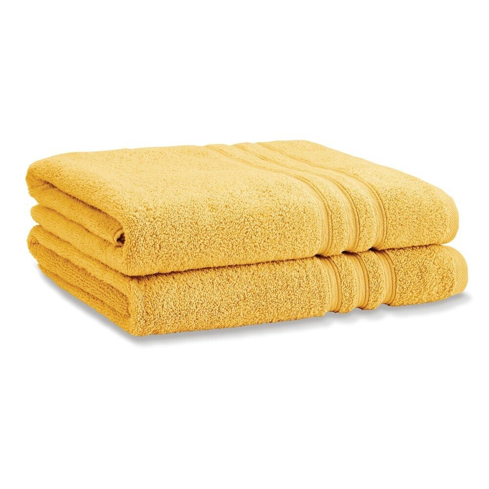 Žluté froté bavlněné osušky v sadě 2 ks 90x140 cm Zero Twist – Catherine Lansfield