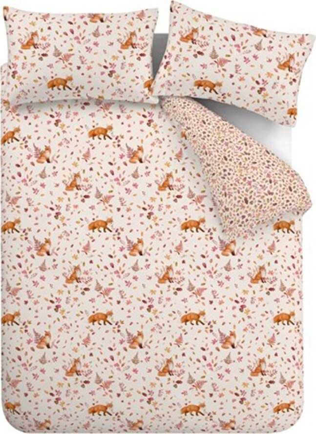Oranžové/béžové povlečení na dvoulůžko/prodloužené 230x220 cm Woodland Fox – Catherine Lansfield