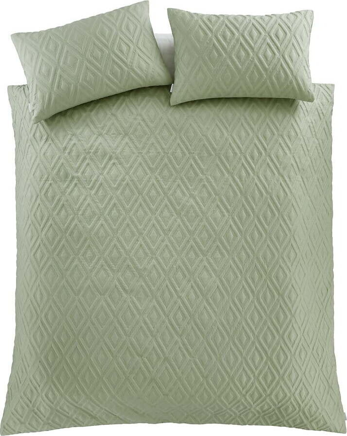 Zelené povlečení na dvoulůžko/prodloužené 230x220 cm Jacob Geo – Catherine Lansfield