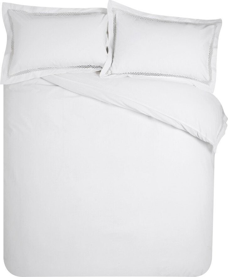 Bílé povlečení na dvoulůžko 200x200 cm Classic Lattice Lace – Catherine Lansfield