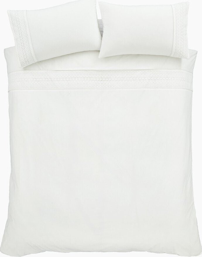 Bílé povlečení na jednolůžko 135x200 cm Broderie Anglaise – Catherine Lansfield