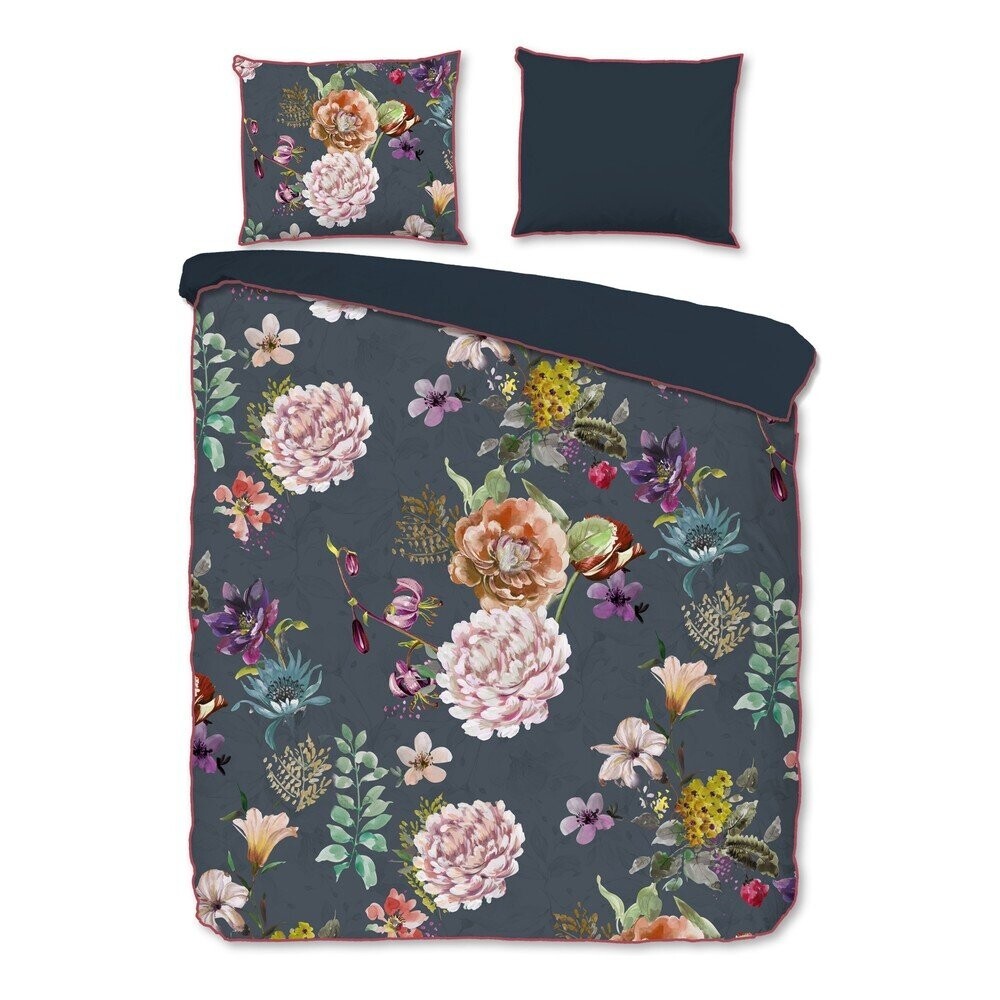 Antracitové povlečení na dvoulůžko/prodloužené z bavlněného saténu 240x220 cm Parma – Descanso