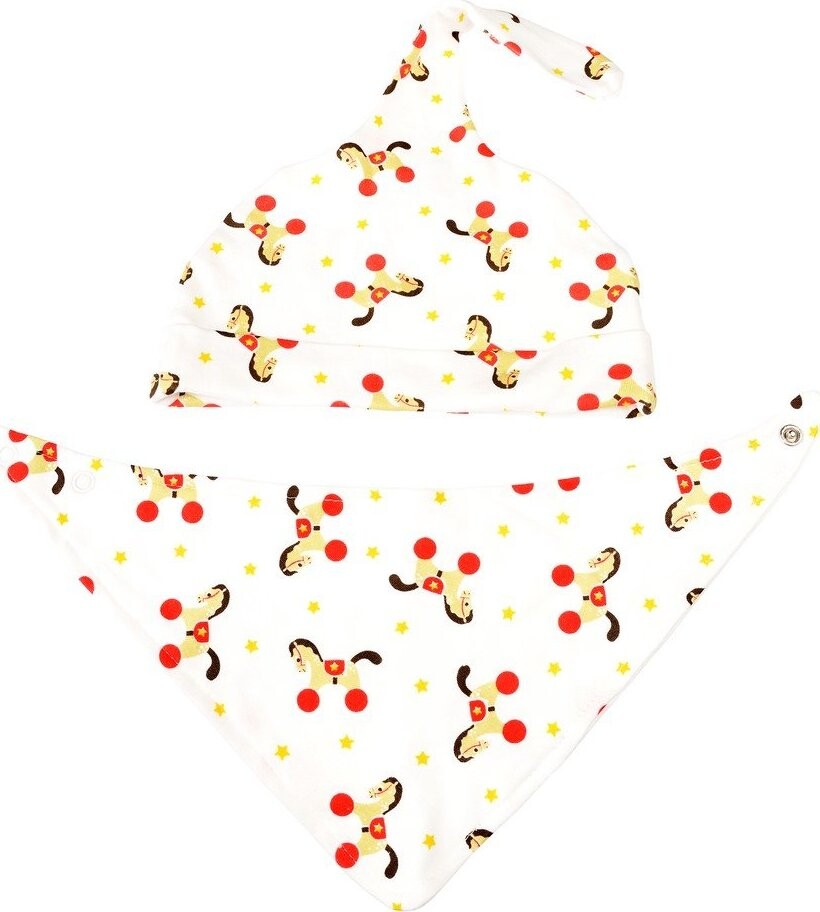 Bílý slinták a čepice v sadě 2 ks z Bio bavlny Charlie the Horse – Rex London