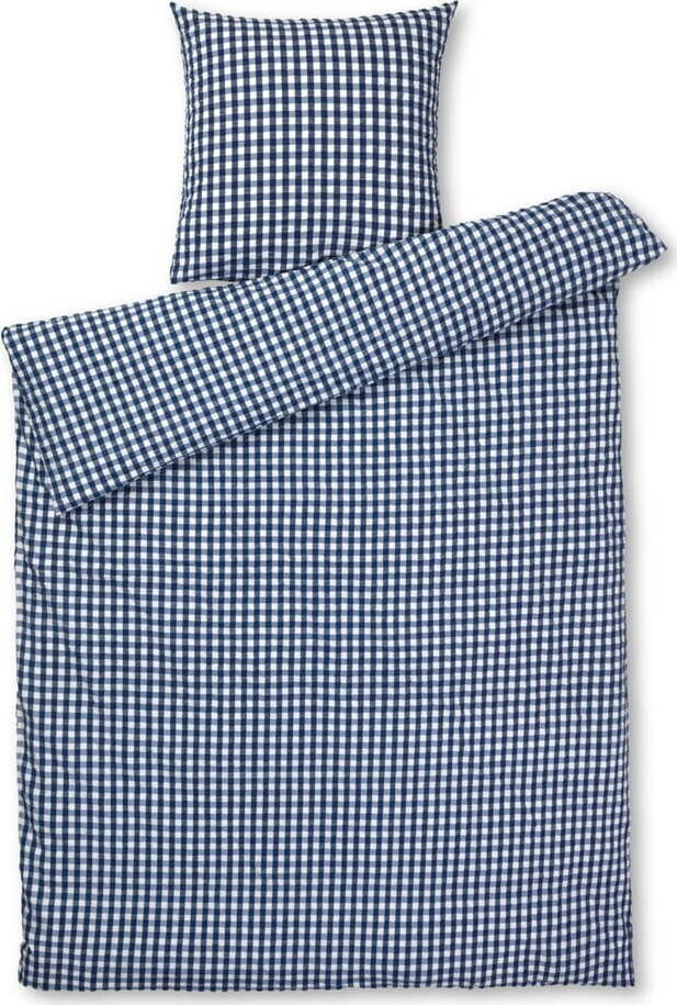 Tmavě modré krepové povlečení na jednolůžko/prodloužené 150x210 cm Bæk&Bølge – JUNA