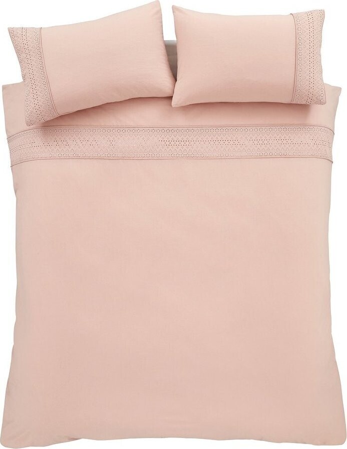 Růžové povlečení na jednolůžko 135x200 cm Broderie Anglaise – Catherine Lansfield