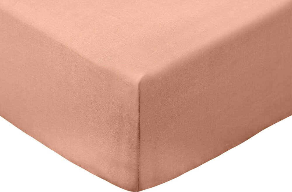 Napínací prostěradlo z bavlněného perkálu v terakotové barvě 150x200 cm Cotton Percale – Bianca