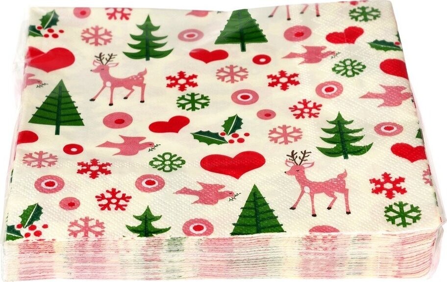 Ubrousky v sadě 20 ks 25x25 cm 50s Christmas – Rex London