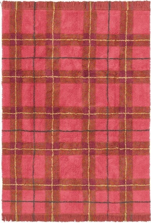 Červený pratelný/ručně tkaný bavlněný koberec 140x190 cm Tartan Vintage Red – Lorena Canals