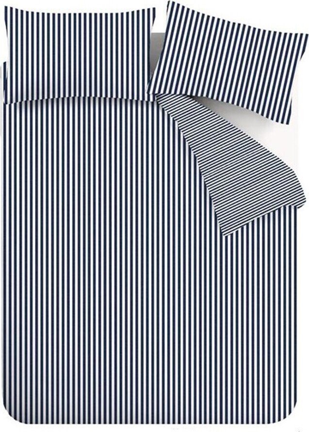 Tmavě modré flanelové povlečení na jednolůžko 135x200 cm Stripe – Catherine Lansfield