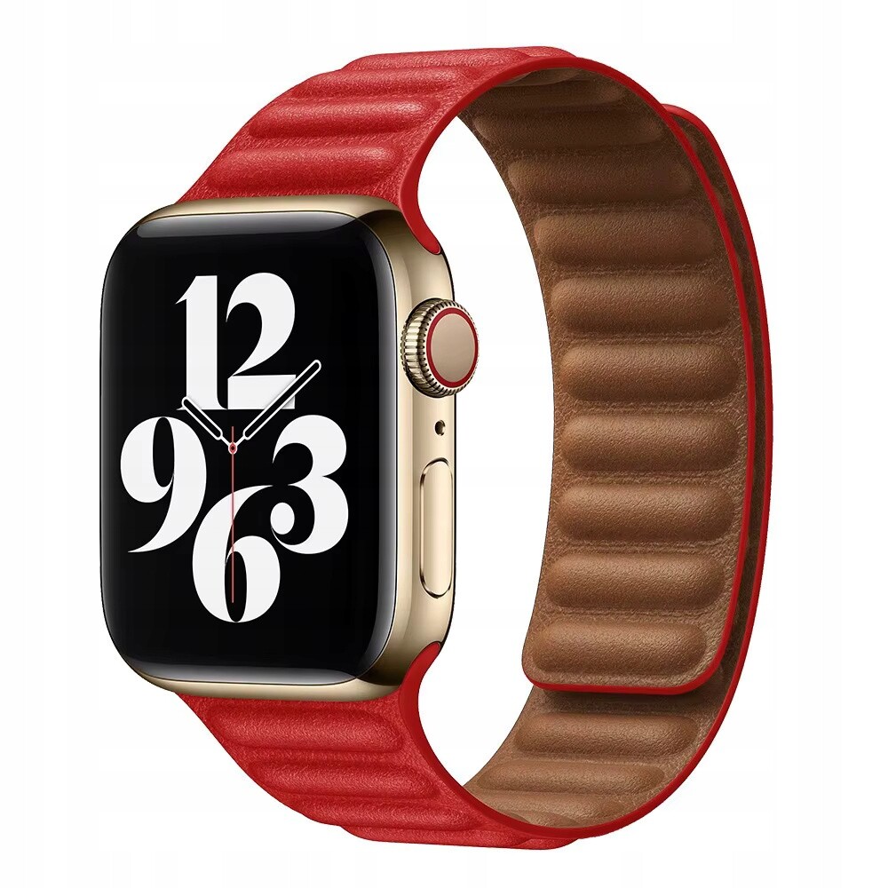 Magnetický pásek Apple Watch 1/2/3/4/5/6/7/8/9/10/SE Červený 38/40mm Lux