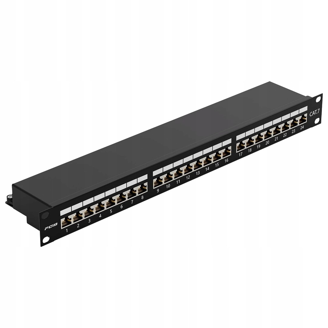 Patch panel Fgb Cat 7, 24 portů, serverová montáž 1U