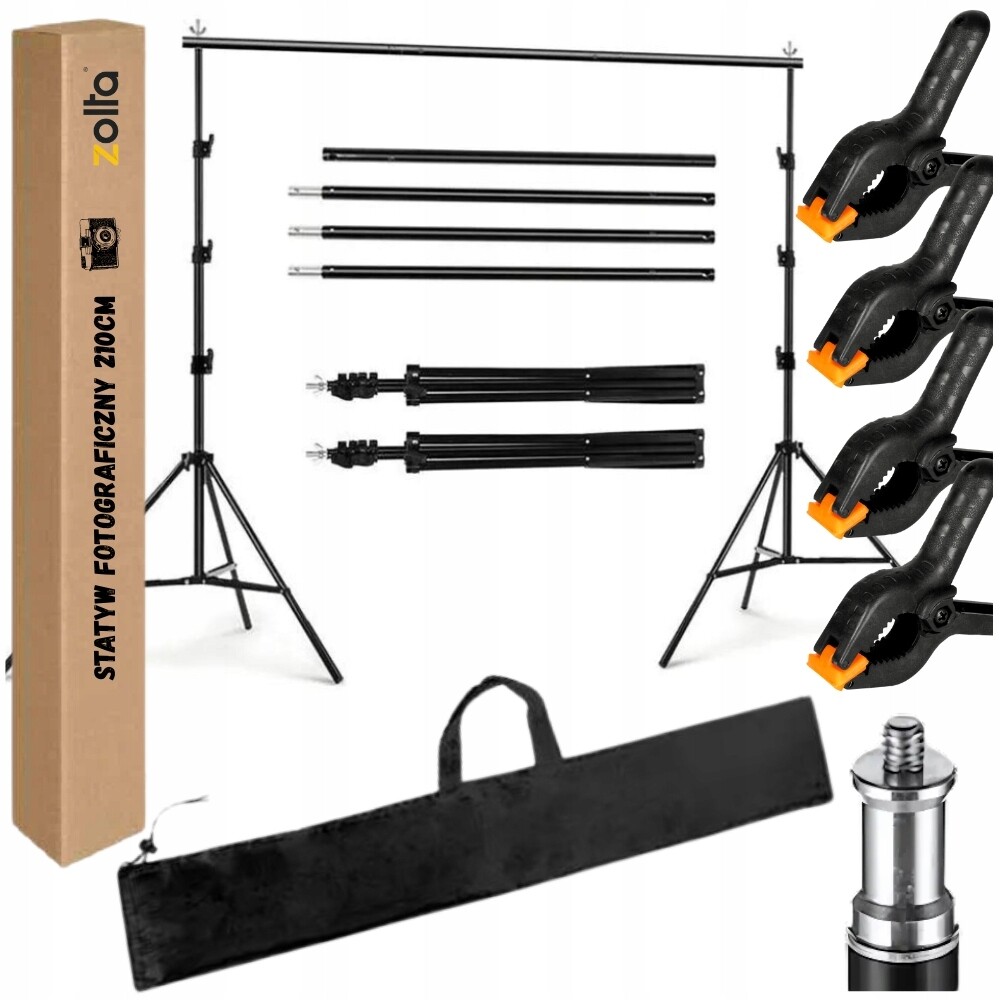 Sada stativů stojan na pozadí fotografického pozadí 4 spony pouzdro 260x300 cm