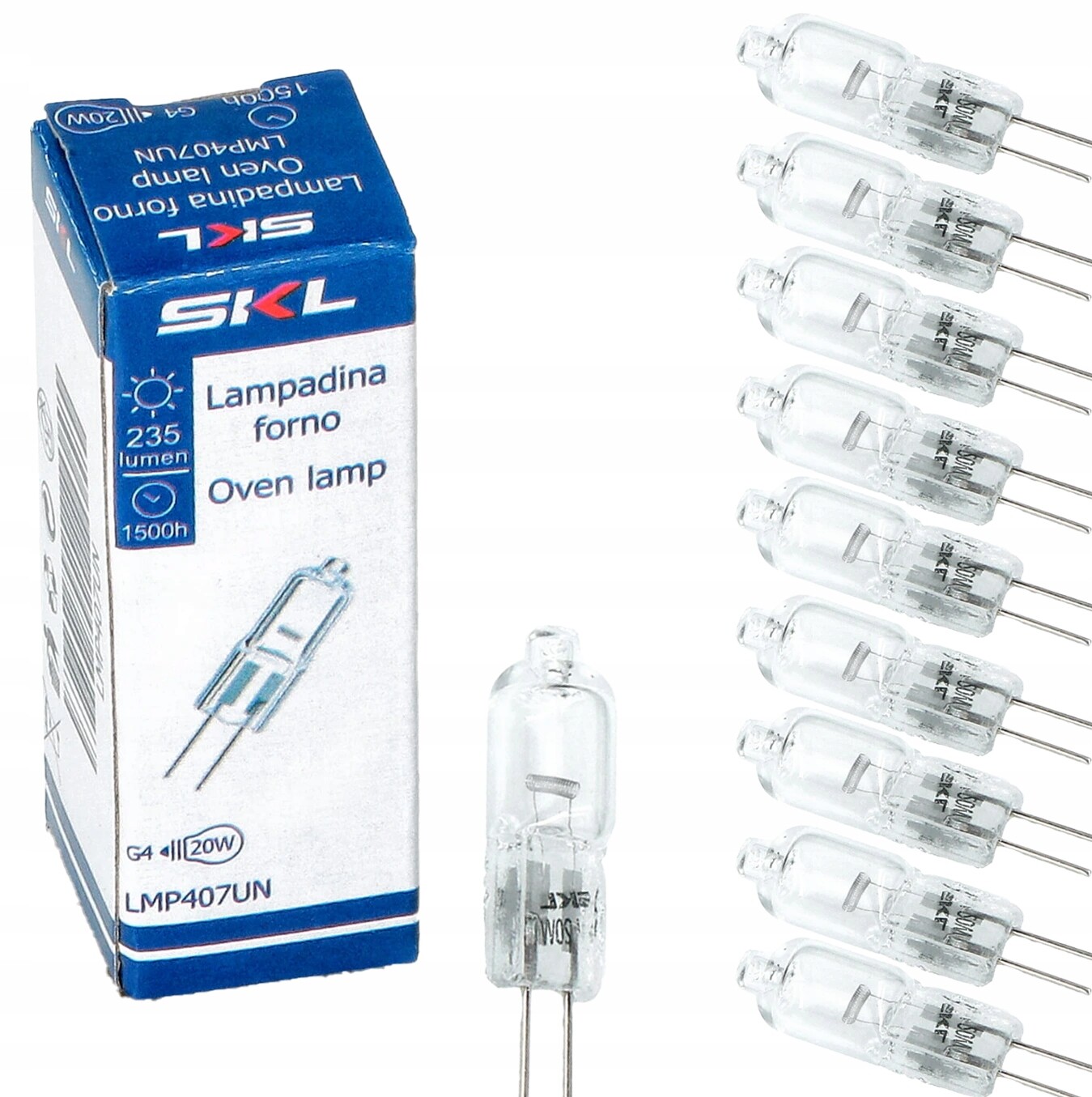 Sada 10 x Halogenová žárovka do trouby, ledničky, digestoře G4 20W 12V