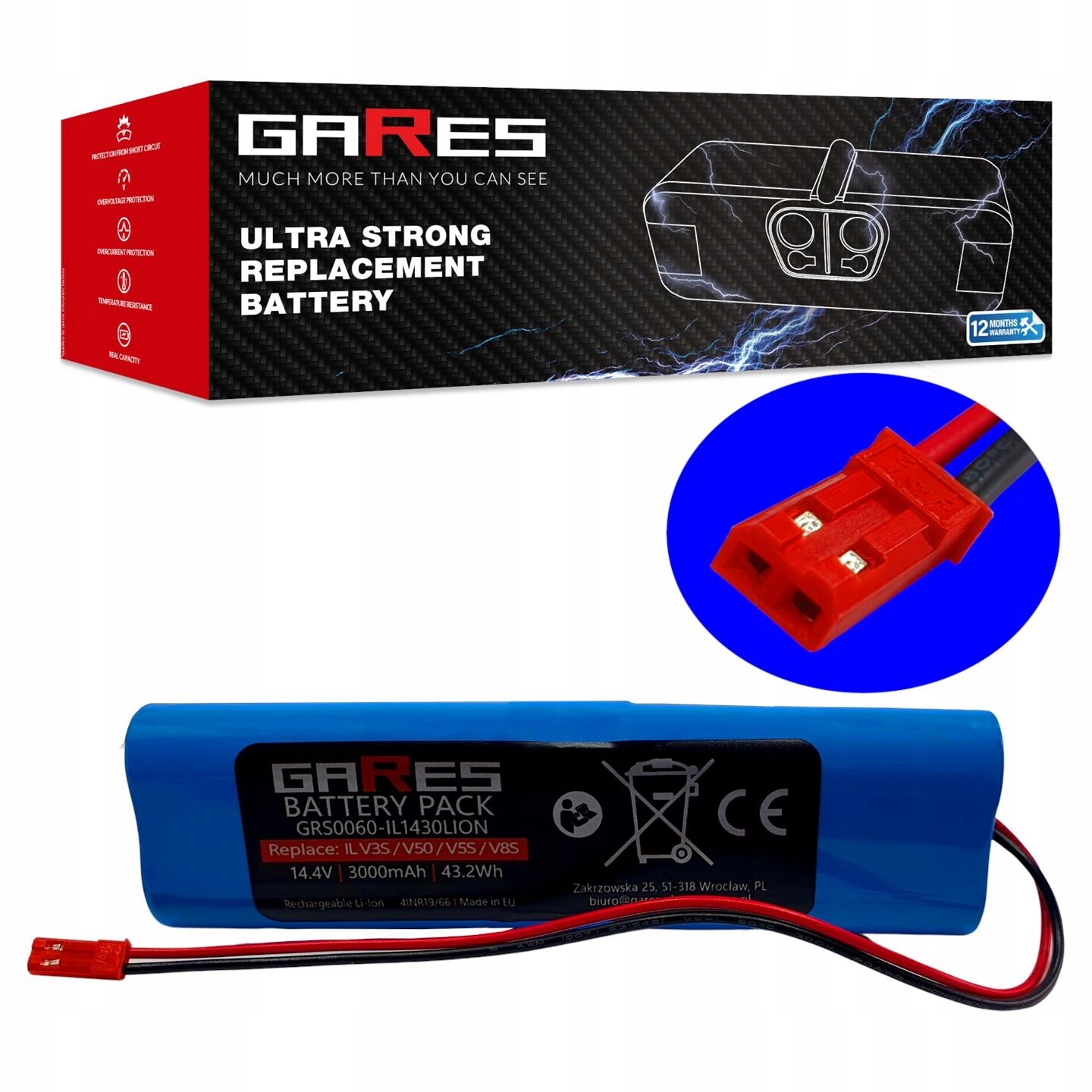 Akumulátor Gares pro Ilife V80 B5 Max S5 Pro 14,4V 2,6Ah