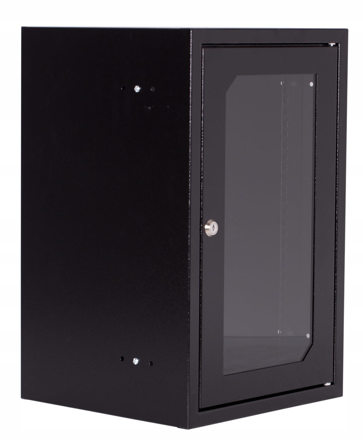 Skříň Racková 10 palců 9U 300 mm IP30 Závěsná se sklem SZW-10-9U-30-DS-C Sabaj