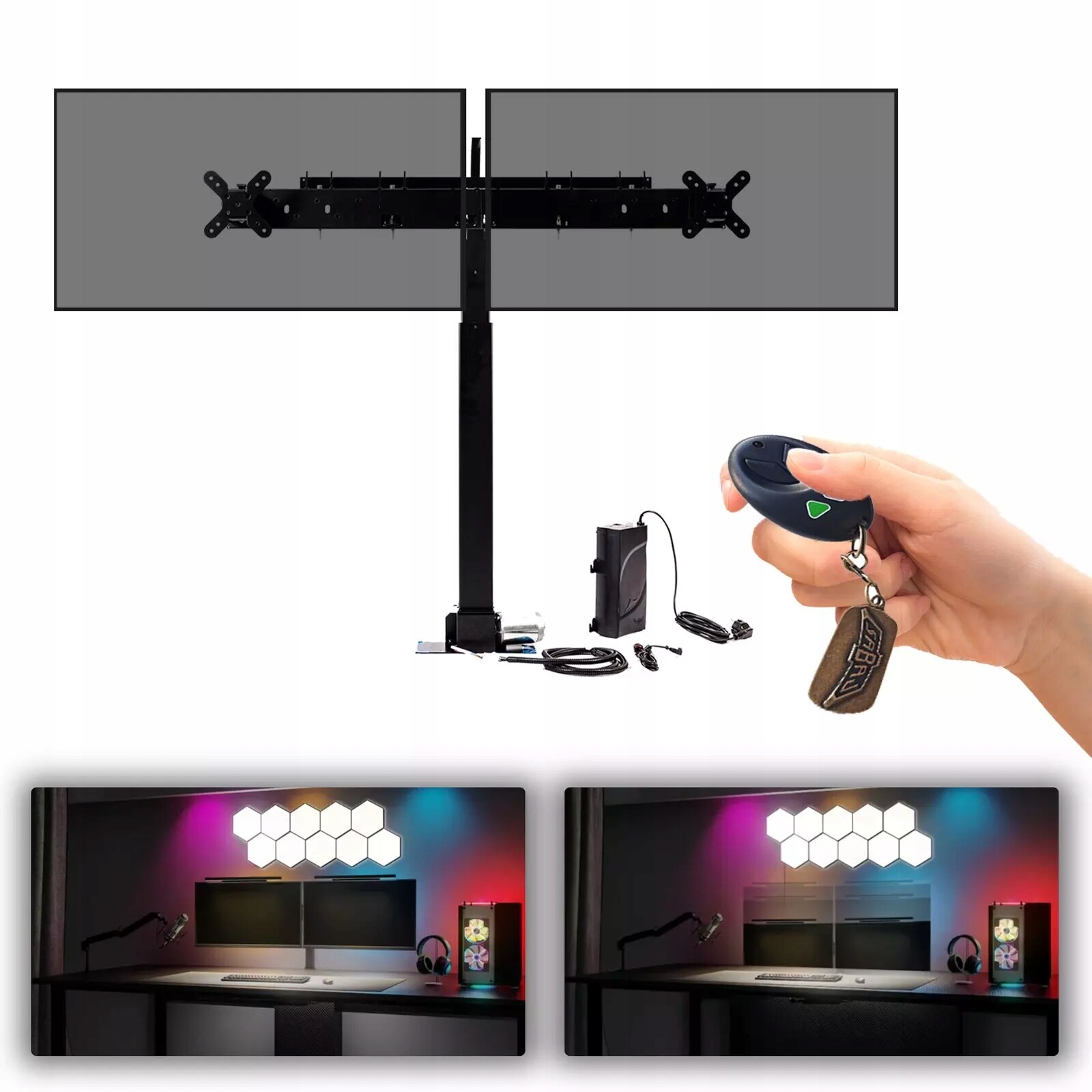 Výtah pro monitor do 48 palců Nastavitelné rameno pro 2 monitory do 30 kg K-Dual