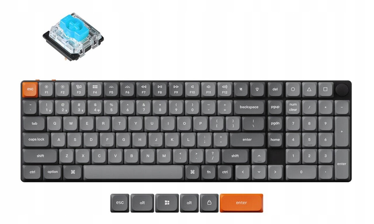 Bezdrátová klávesnice Keychron K17Max B1 Ultrasilm Gateron Blue Rgb