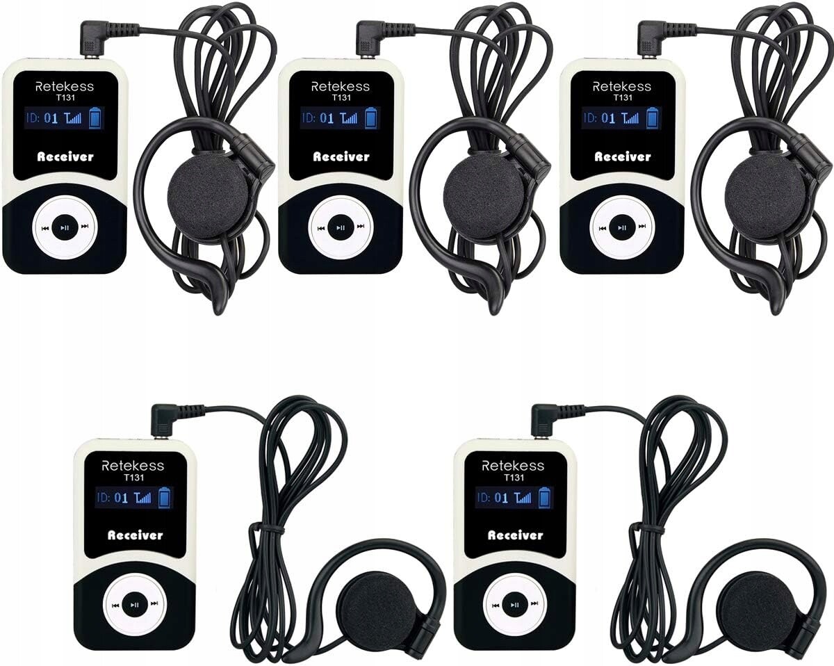 Turistický Průvodce Přijímač Retekess T131 Bezdrátový Překladač Sada