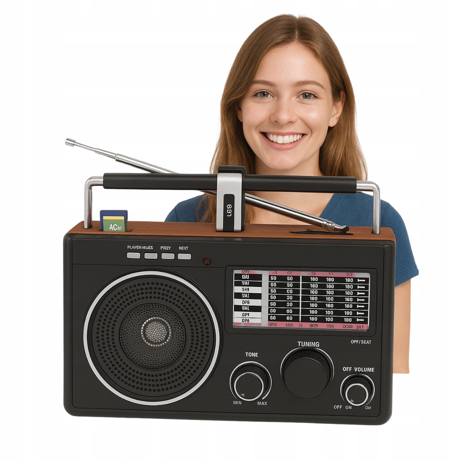 Přenosné síťové a bateriové rádio Fm Dartel RD70 Přehrávání souborů MP3