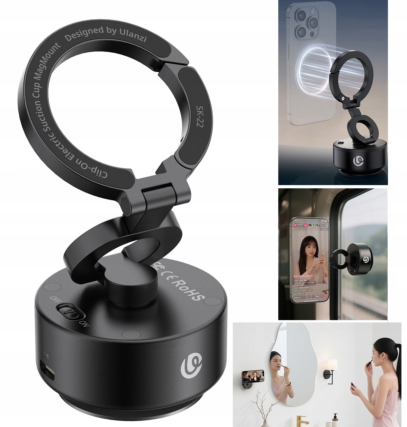 Přísavka Držák pro uchycení Magnet MagSafe na iPhone Ulanzi SK-22