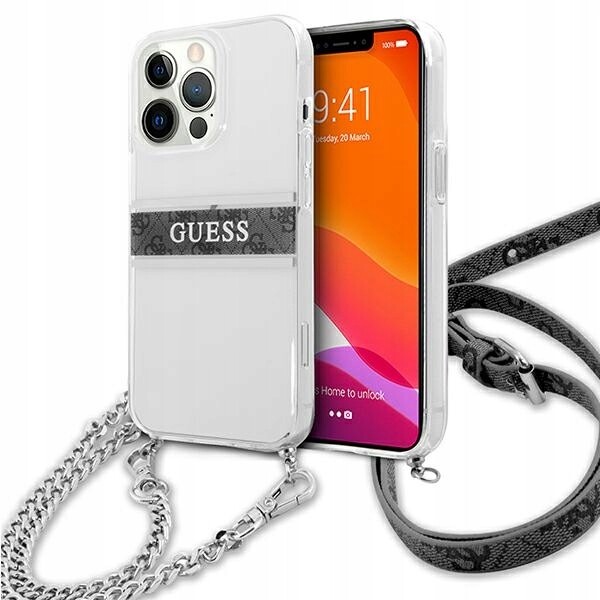 Guess GUHCP13LKC4GBSI Průhledný pevný kryt pro iPhone 13 Pro 13 6,1