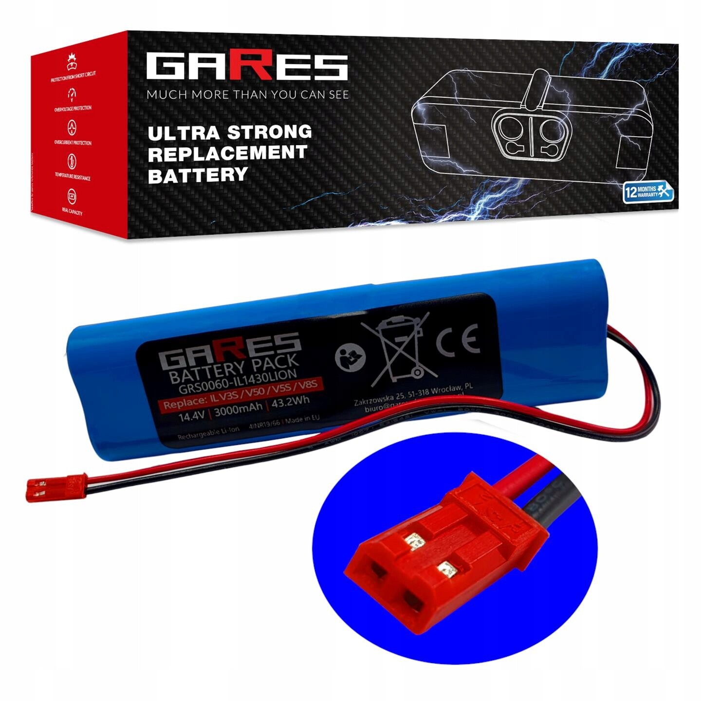 Akumulátor Gares pro Ariete 2713 2718 14,4V 2,6Ah