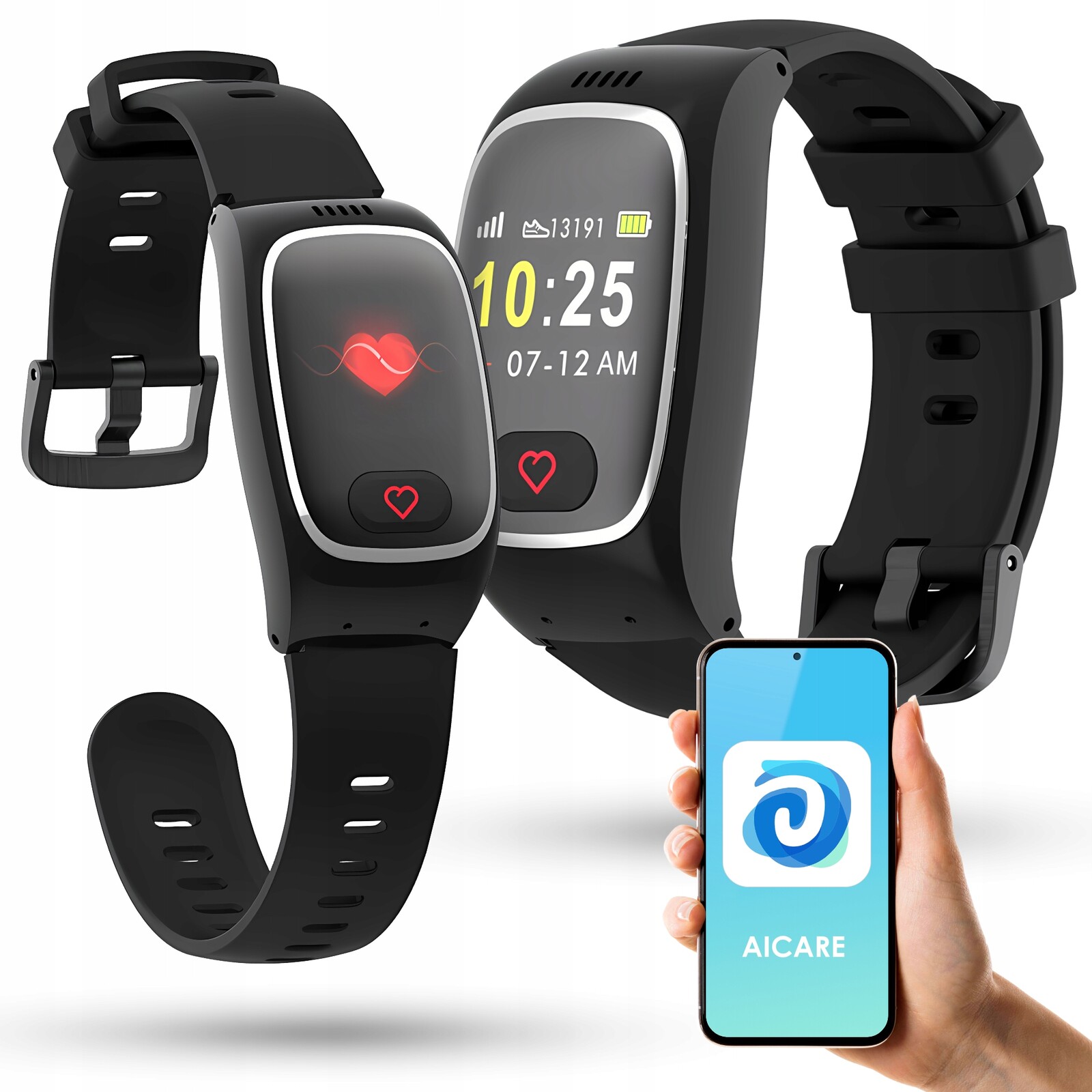 Náramek 4G Gps lokátor Řemínek Seniora Sos Měření tepu Teploty