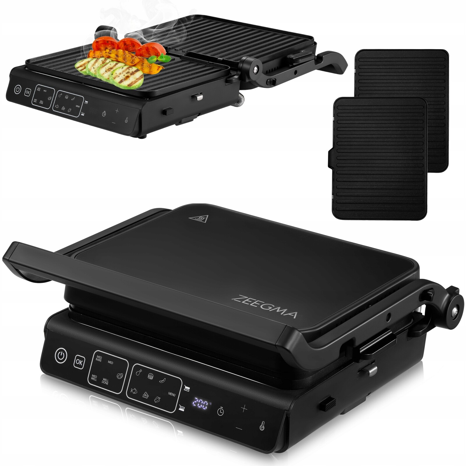 Kontaktní Elektrický Gril Opékač Regulace časovače teploty Termosonda