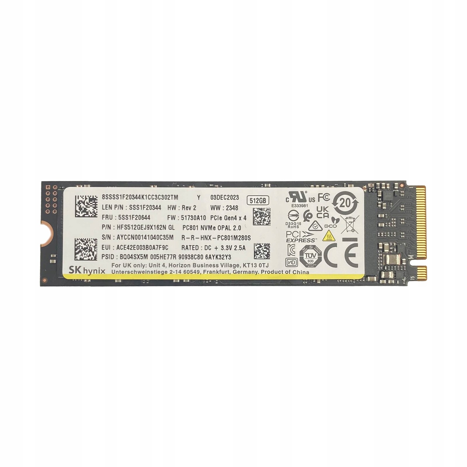 Nový Ssd disk Sk hynix 512 Gb NVMe PCIe Gen4 x4 M.2 2280 Ssd