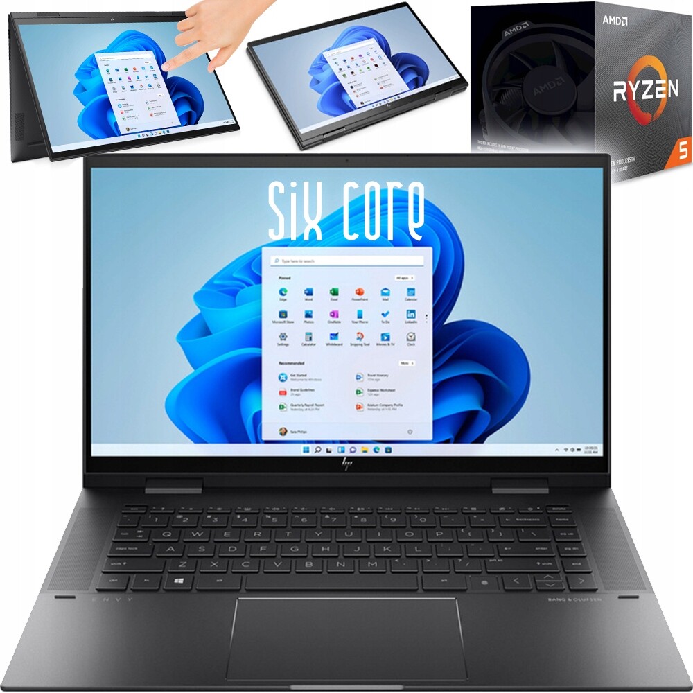 Nejnovější rotační Hp Envy 15 Ryzen 7-7730U 16GB 512SSD Fhd Radeon W11