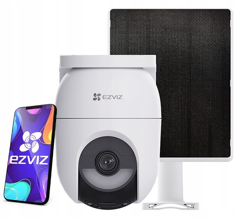 WiFi kamera 4MPx otočná CB8 Lite 2K+ Kit Ezviz solární panel Usb-c