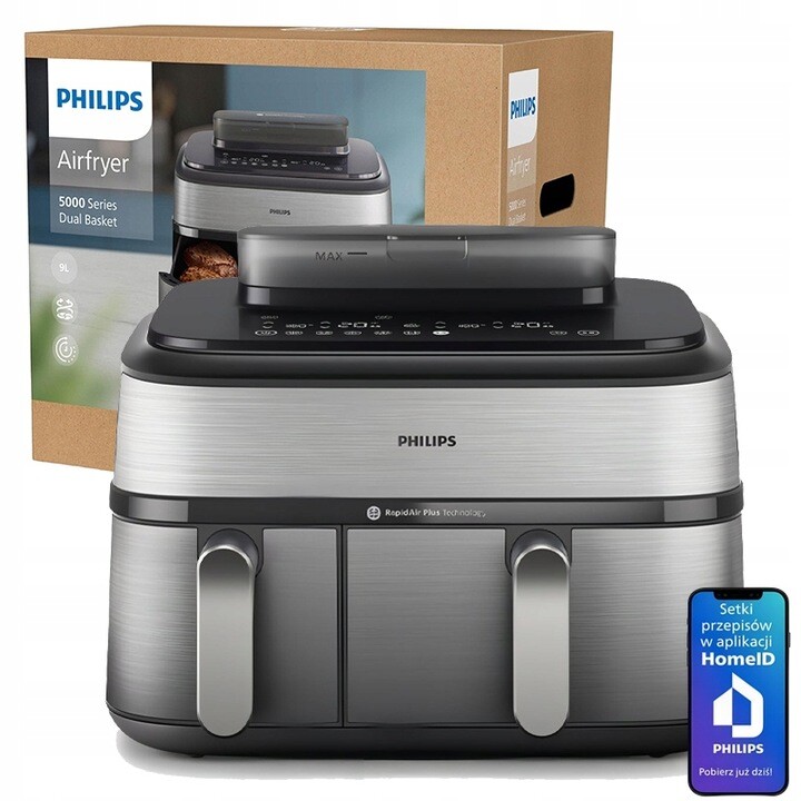 Beztuková Fritéza Philips 19V1, Dva Koše 9 L Série 5000 2750 W