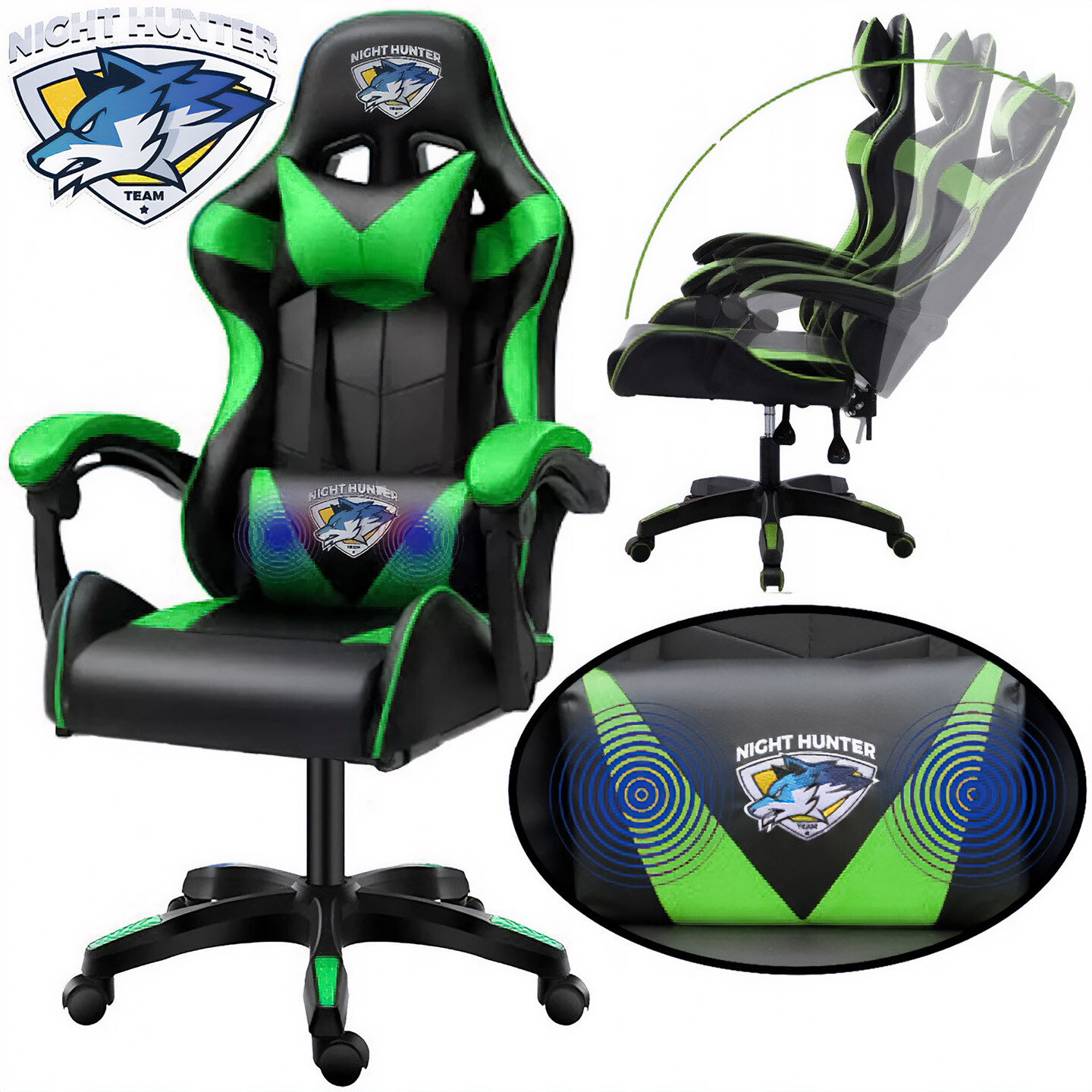 Otočná herní židle kancelářské křeslo pro hráče Masáž Zad!