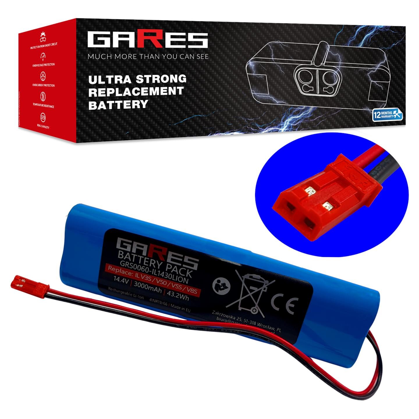 Akumulátor Gares pro Silvercrest Ssr 3000 A1 306041 Sswr A1 14,4 V 2,6 Ah