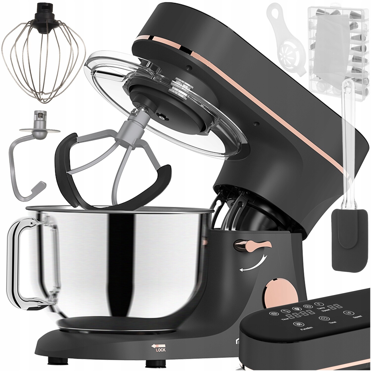 Kuchyňský robot Ruhhy Planetární robot s vyhřívanou mísou 2000 W šedý