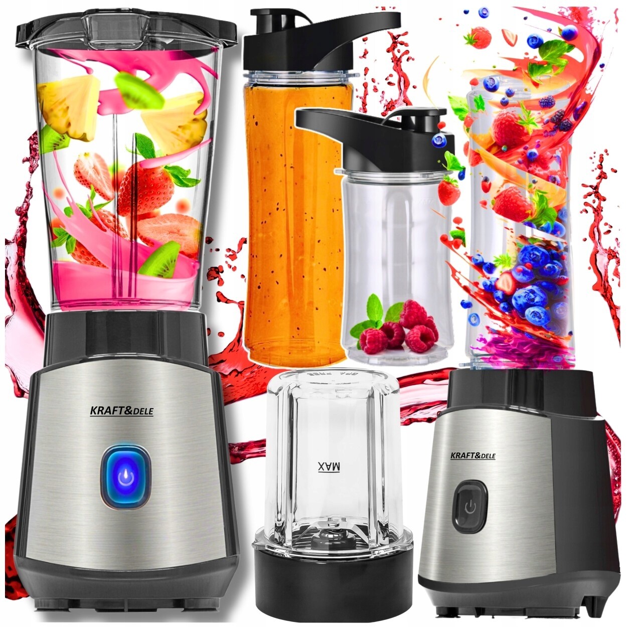 Stolní Mixér Na Smoothie A Koktejly Drtí Led 2 Lahve 1500 W