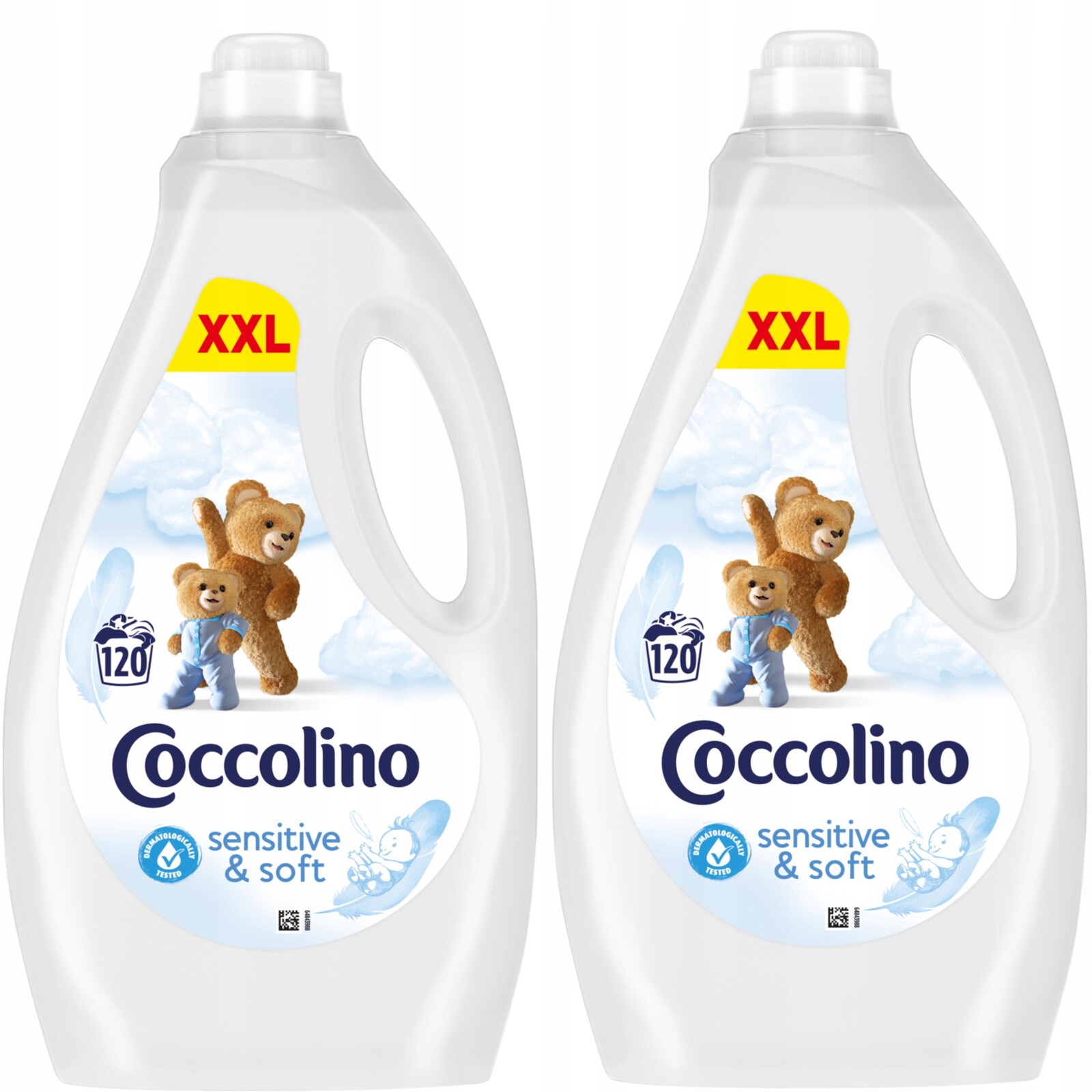 Sada Coccolino Tekutá aviváž Sensitive & Soft 2x3 l 240 praní