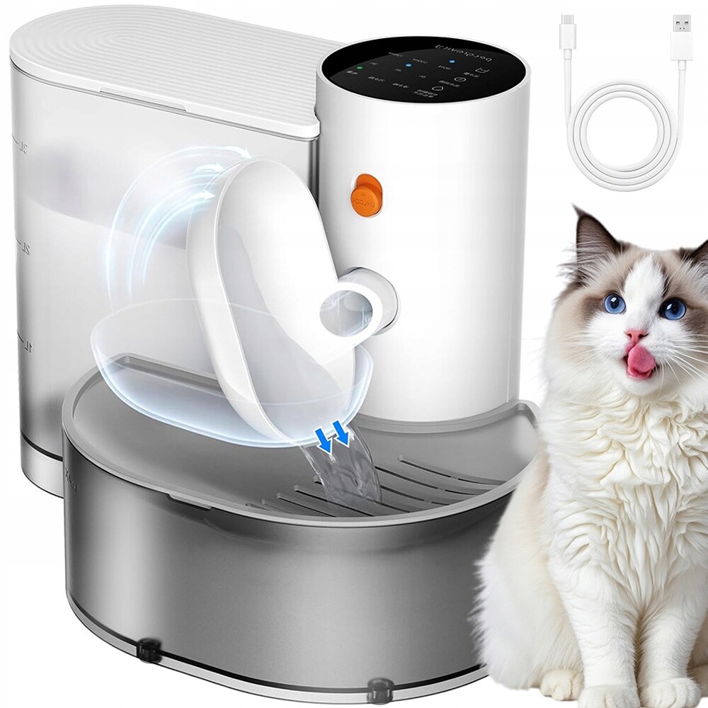 Automatický Výdejník Vody A Krmiva Miska Pro Kočky A Psa Dávkovač Bílá