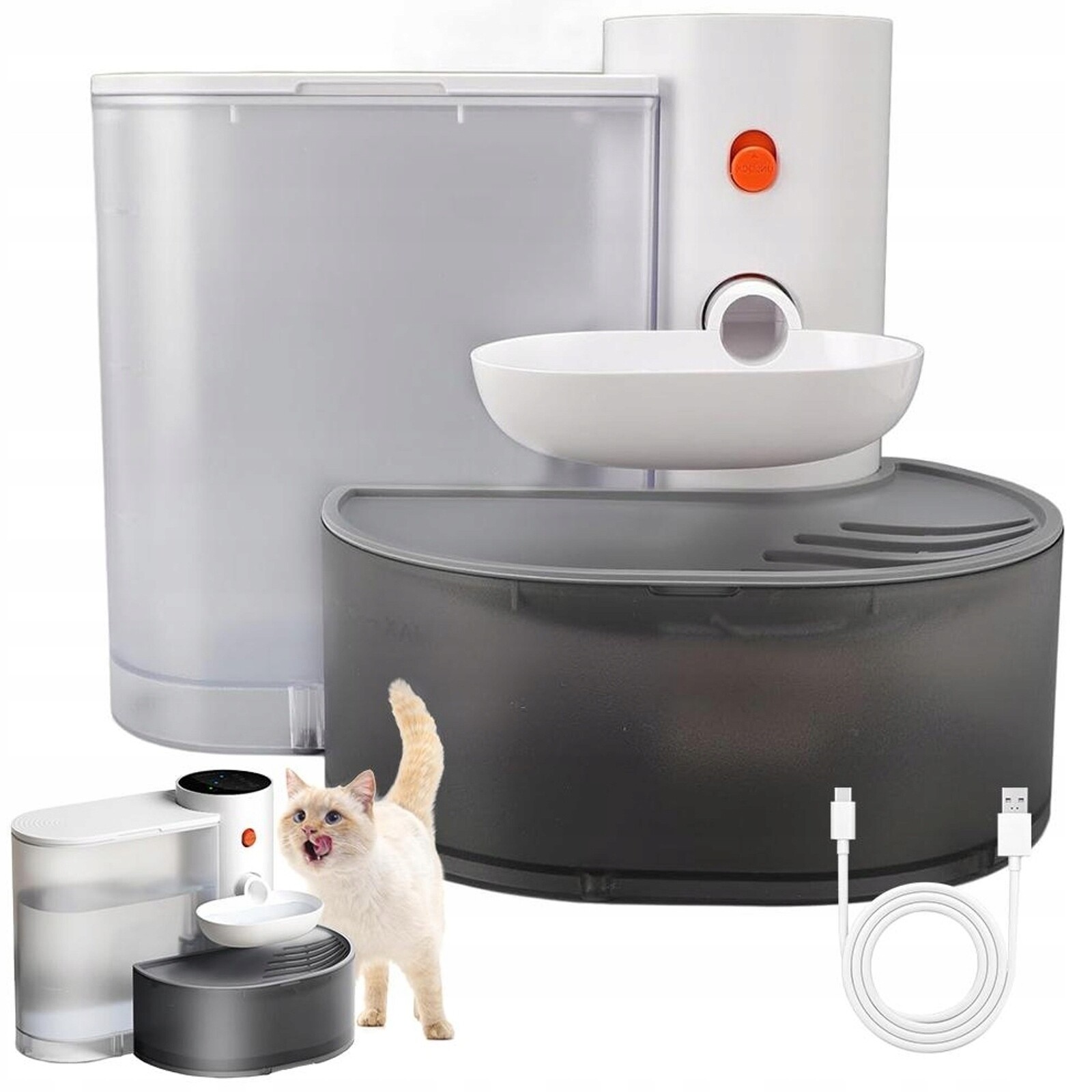 Fontána Pro Kočky Snadno Čistitelná, Tichý Provoz 23 Db, Nádrž 3 L