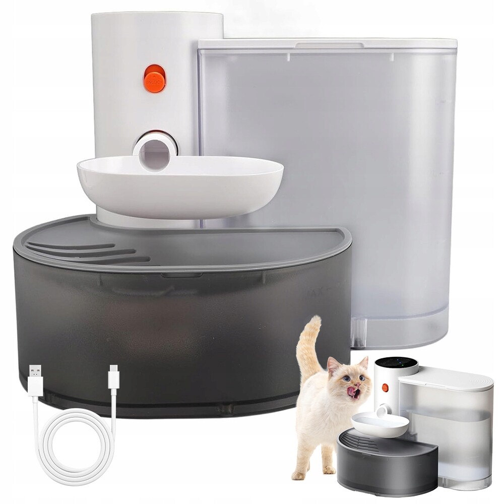 Tichá Automatická napáječka Fontána na vodu pro kočky, čistící filtr pro psa