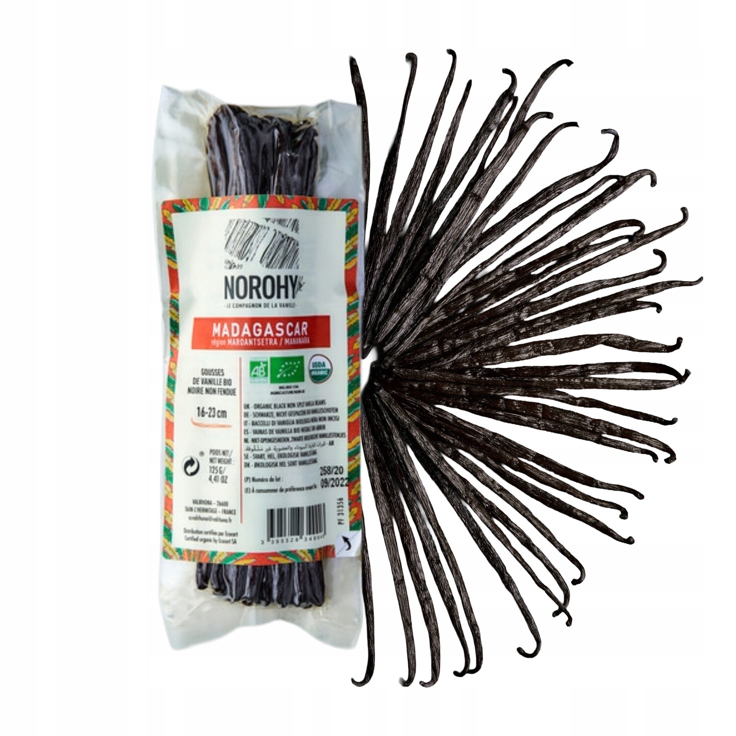 Vanilkové tyčinky Bourbon Madagaskar Bio Norohy 16-23 cm, 125 g