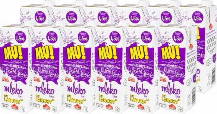 Mléko Mu! 1.5% bez laktózy 1L x 12