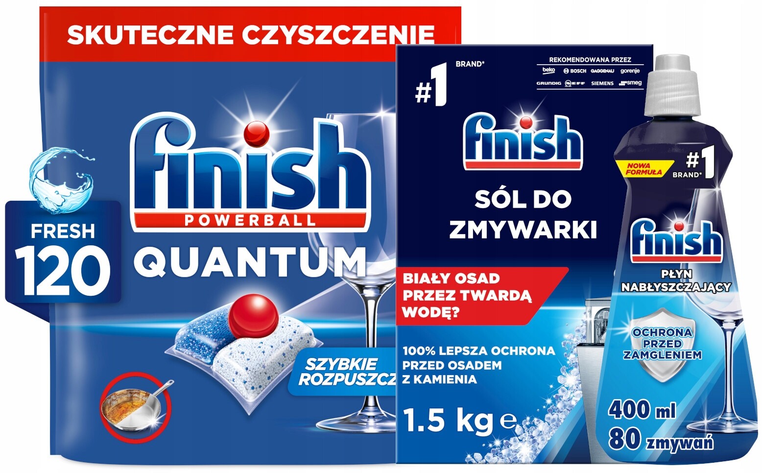 Finish Kapsle do myčky Quantum fresh 120 kusů sůl a leštidlo