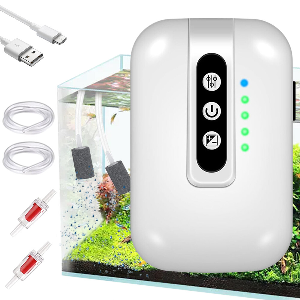 Přenosný provzdušňovač pro akvarijní vzduchovou pumpu Akvarijní 2000 MAh 2W