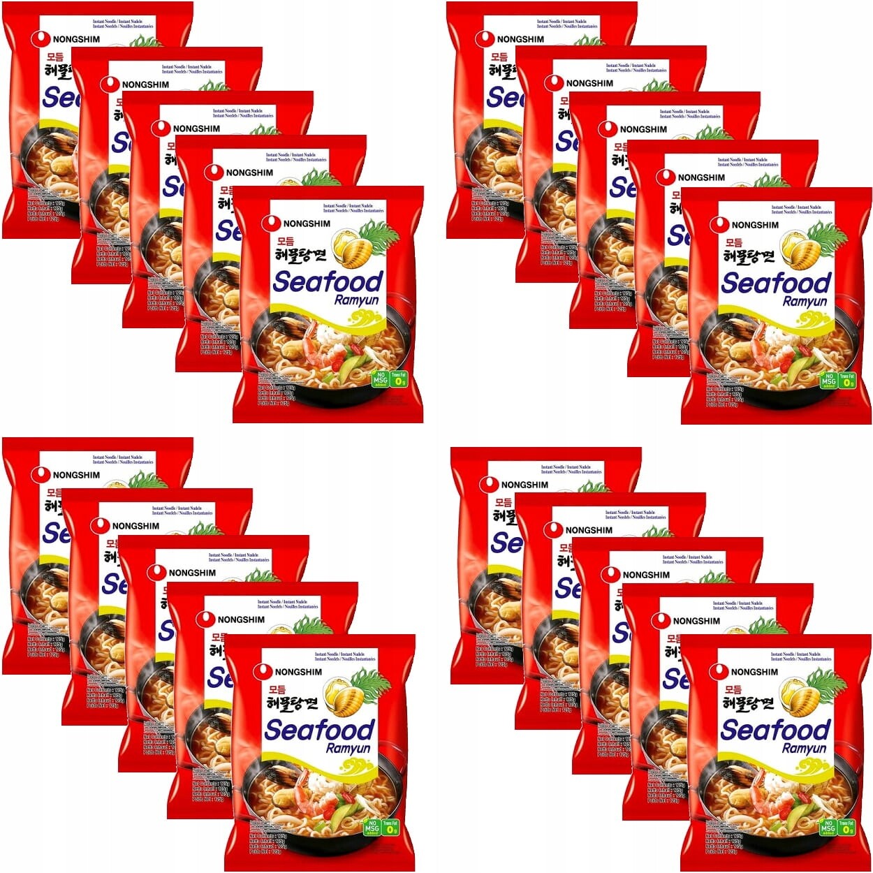 Karton Korejská instantní polévka Plody moře Ramyun 20x125g Nong Shim