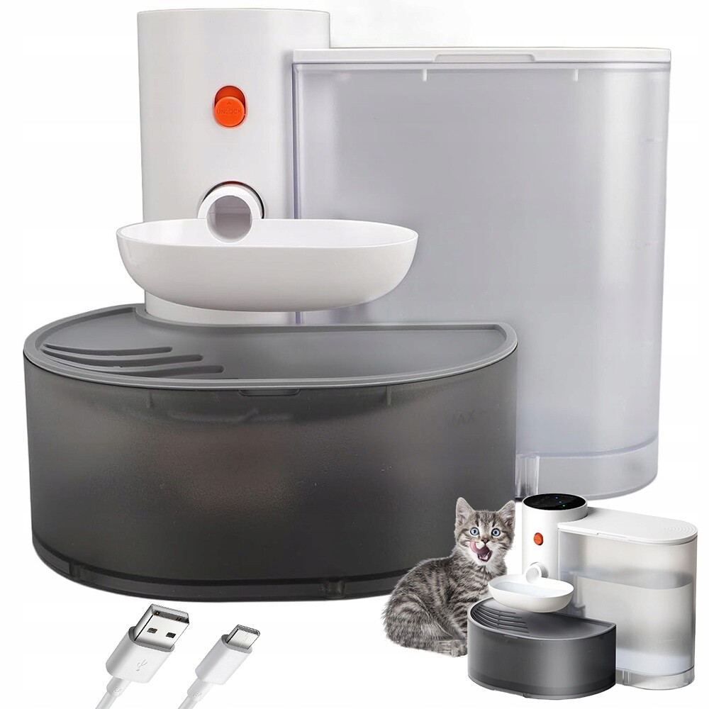 Fontána Napáječka Pro Kočky Psa Miska Automatický Filtrační Cyklus 2000 Mah
