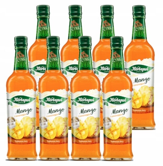 Sada 8 x sirup Herbapol Mango ananas 420 ml
