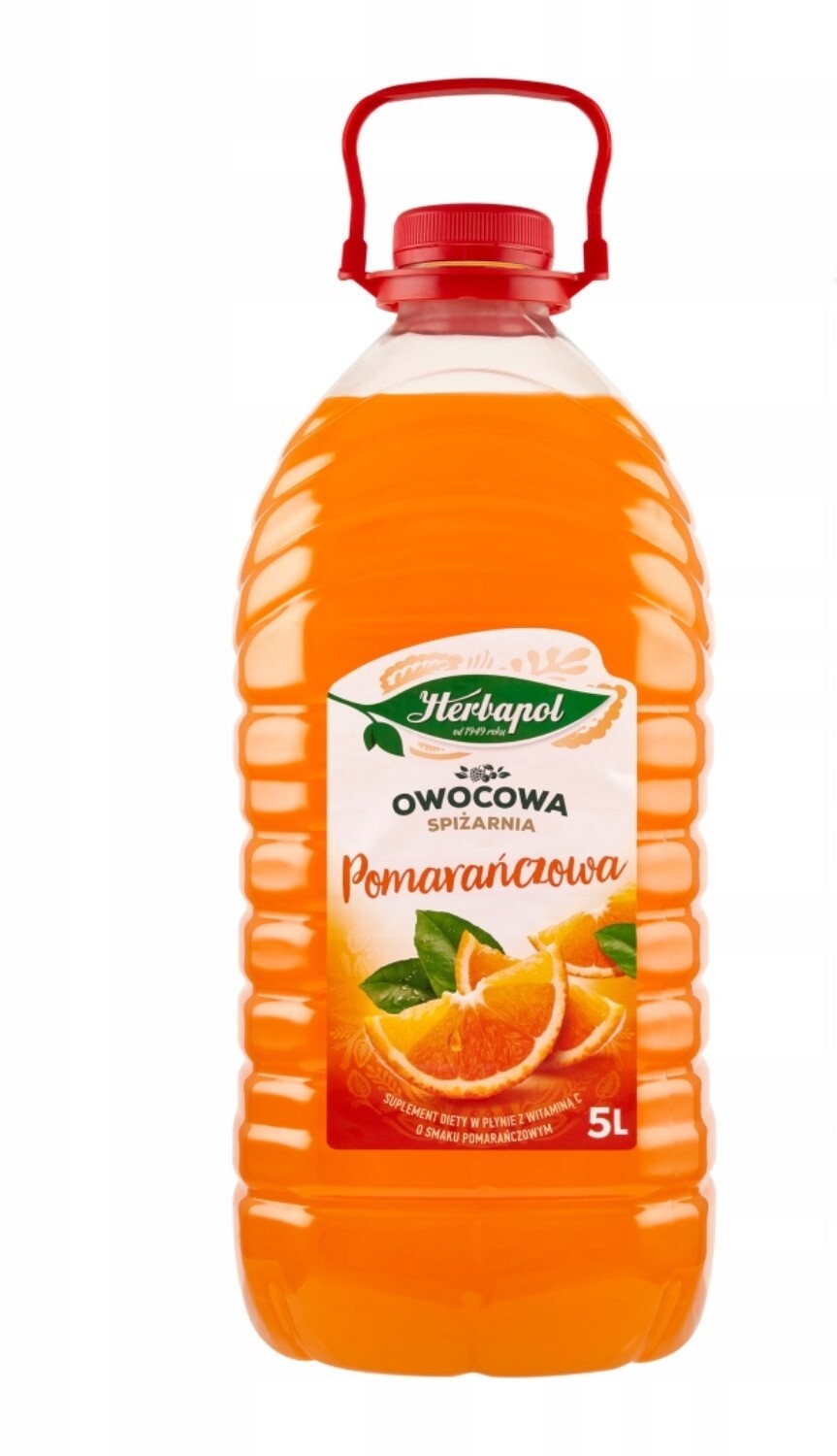 Ovocný sirup Pomerančová spíž s vitamínem C 5L Herbapol oranžový