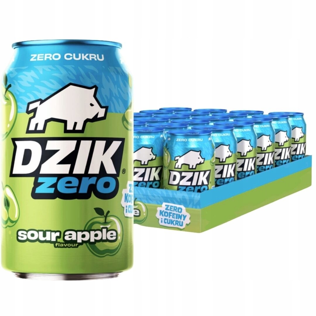 Wk Dzik Energy Zero 330 ml bez kofeinu 0 kalorií sour apple kyselé jablko