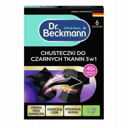 Dr. Beckmann 6 Ks Ubrousků Na Černé Tkaniny /717